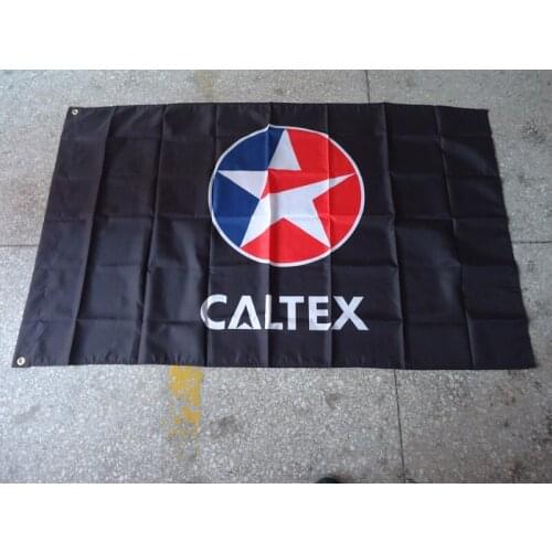 Free shipping caltex flag for car show , can custom print file,90X150CM size,100% polyster,caltex banner