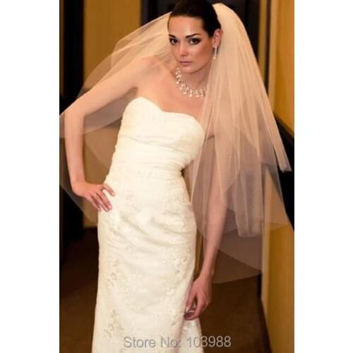 Free Shipping Bridal Hair Veils High Quality Adult 3 Layers Wedding Veil White Color Tulee For Bride In Wedding Party