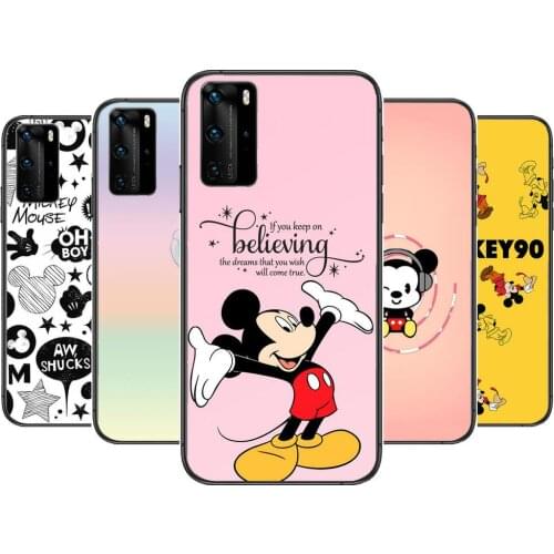 Different Mickey Mouse Phone Case For Huawei P40 p30 P20 10 9 8 Lite E Pro Plus Black Etui Coque Painting Hoesjes comic fas