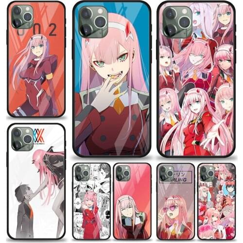 Anime Darling in the franXX for Apple iPhone 12 Pro Max Mini 11 Pro XS Max X XR 6S 6 7 8 Plus Luxury Tempered Glass Phone Case
