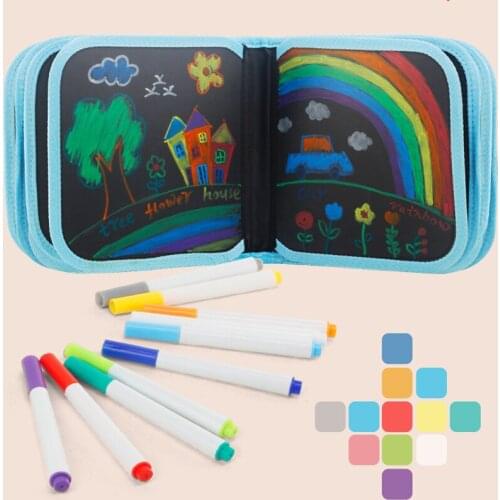 Kid Portable Painting Book Double-sided Erasable Drawing Book Animal Graffiti Writing Board Supplies Early Education Gift