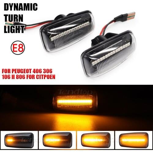 For Peugeot 106 306 406 806 EXPERT 1 2 for Fiat Scudo Ulysse Dynamic Blinkers LED Turn Signal Sequential Flashing Light Car Lamp