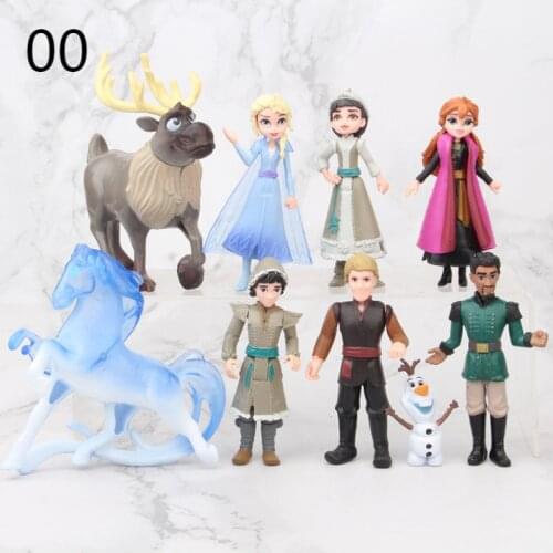 Disney Frozen 2 Snow Queen Elsa Anna Olaf PVC Action toys Figure Olaf Kristoff Sven Anime Dolls Figurines Kids Toy Children Gift