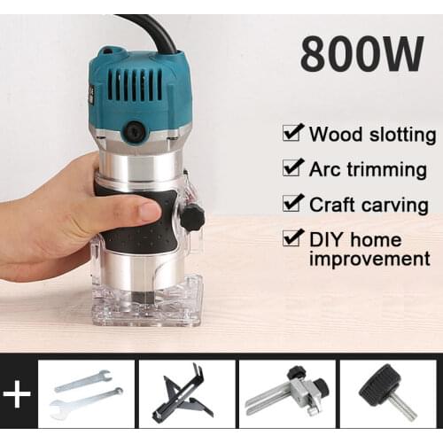 800W 30000rpm Wood Electric Trimmer Wood Milling Engraving Electric Woodworking Machines Power Carpentry Wood Router 220V