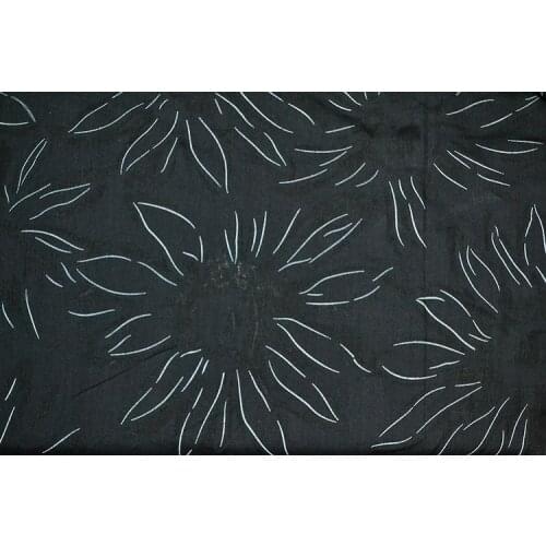 Cotton) black burnt-out hollow out printed polyester/cotton fabric/short sleeve shirt skirt dress / 1 m