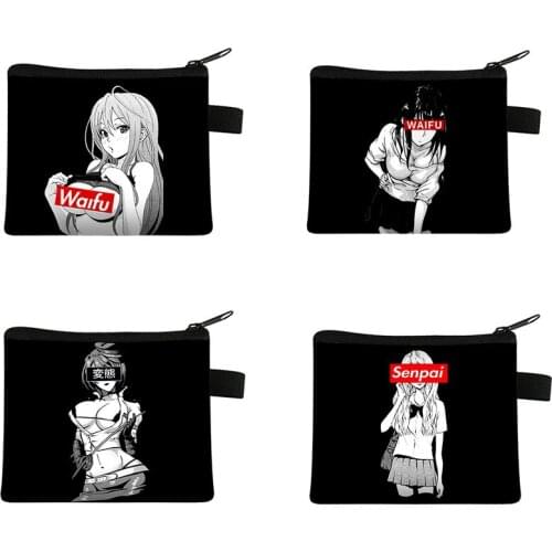 Kawaii Sugoi Senpai Anime Print Coin Purse Cartoon Lipstick Bag Women Fashion Women Wallet Key Credit Card Bags