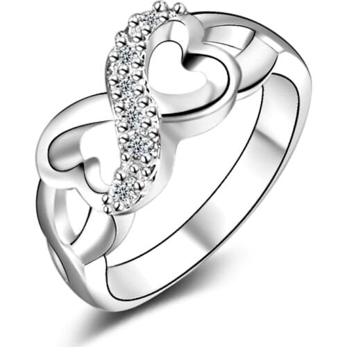 Ring Rings For Women Silver plated color Jewelry Anillos Mujer Bague Anel Feminino Gague Femme Fnelli Homme Creative number 8