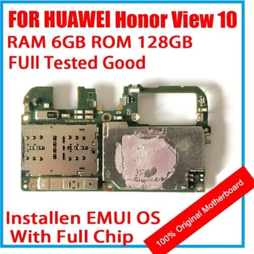 RAM 6GB ROM 128GB For HUAWEI Honor View 10 Motherboard 100% Original Mainboard EMUI Logic Board With Full Chips