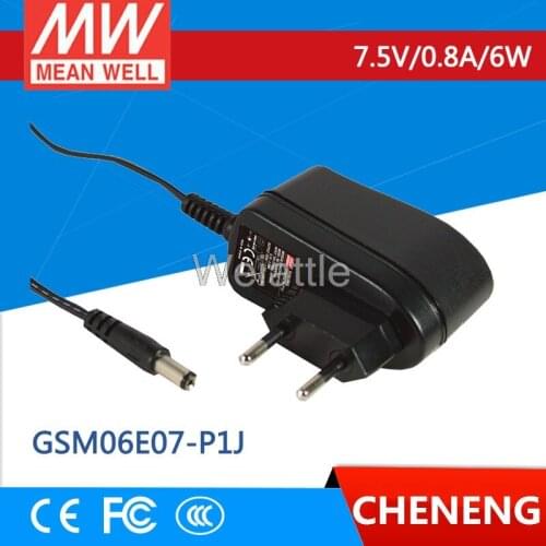 MEAN WELL original GSM06E07-P1J 7.5V 0.8A meanwell GSM06E 7.5V 6W AC-DC High Reliability Medical Adaptor
