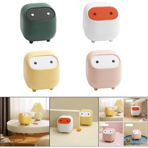 Mini Cute Waste Bin Desktop Small TrashCan With Lid Garbage Organizer Detachable Cover Kitchen dining table Desk Storage Bucket