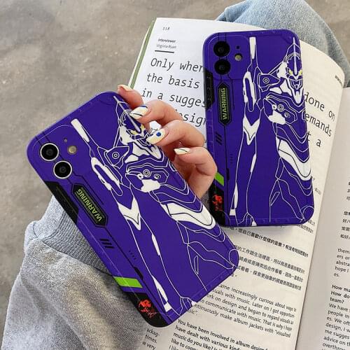 Cute Evangelions Camera Protective Case For IPhone 12 Pro Max 11 X XS XR XSMAX SE2020 7 8 Plus Shockproof Silicone Cover Coque