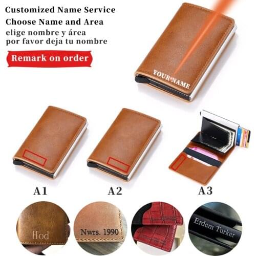 Mini Purse Magic Purse Money Bag Male Thin Slim Trifold Wallet Engraved Name Leather Men Wallets Card Holder Customize