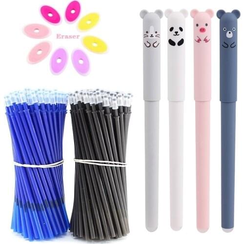 Erasable Pen Set Washable Handle Black Blue Ink Writing Gel Pen Rollerball Pens For School Office Stationery Supplies 040012