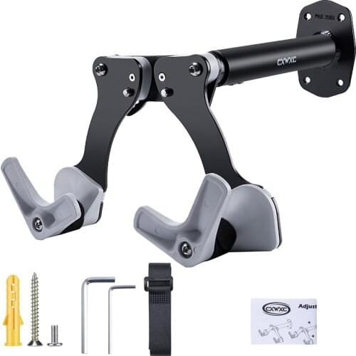 CXWXC Bike Wall Mount Adjustable Bicycle Wall Hanger Indoor Storage Rack for Road Mountain or Hybrid Bikes in Garage