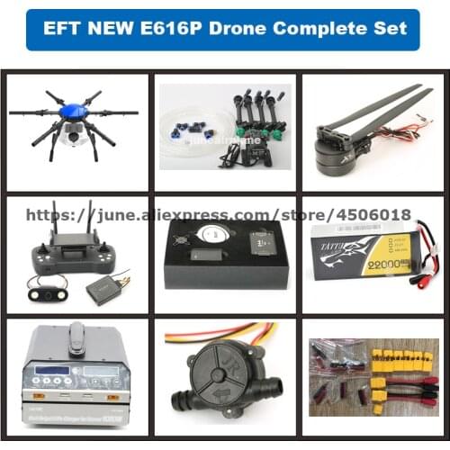 New Design EFT 616P Agricultural Spraying drone E616S 16KG 35mm 40mm Folding Wheelbase Frame With JIYI K++ Flight Control