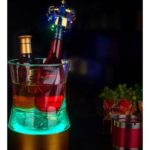New rechargeable Wine ice Bucket LED RGB Light Ice Cooler Champagne Wine Beverage Drinks Beer Bar Party Tools