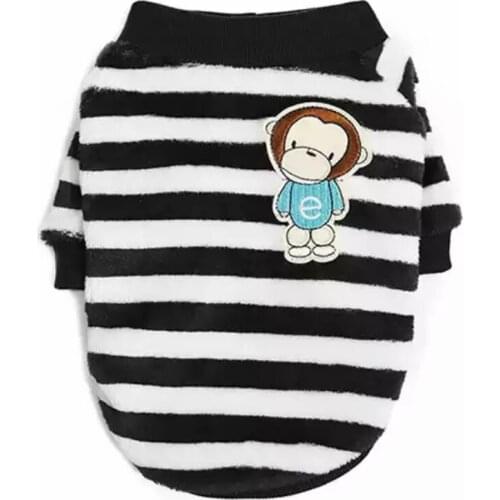 Pet Cat Dog Clothes For Small Dogs Sweatshirt Jacket Fleece Soft Winter Monkey Pattern Warm Shirt Coat Chihuahua Puppy Outfit