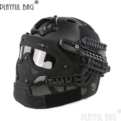 PB Playful bag WST tactical multicolor helmet steel wire mask PJ round hole helmet mesh mask CS game accessory CS Game toy QC89S