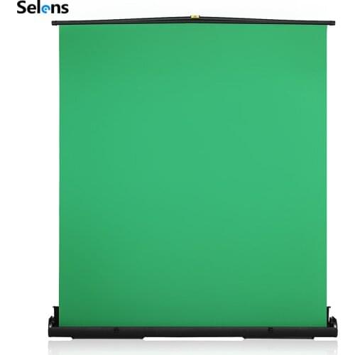 Selens Green Screen Background Chromakey Backdrop 145x200cm Collapsible Aluminium Case For YouTube Video Game Virtual Studio