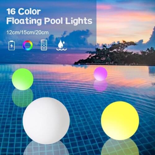 LED Luminous Inflatable Ball Light Color Changing Pool Ball Light 16 Inch LED Glow Beach Ball Toy With 16 Colors Changing