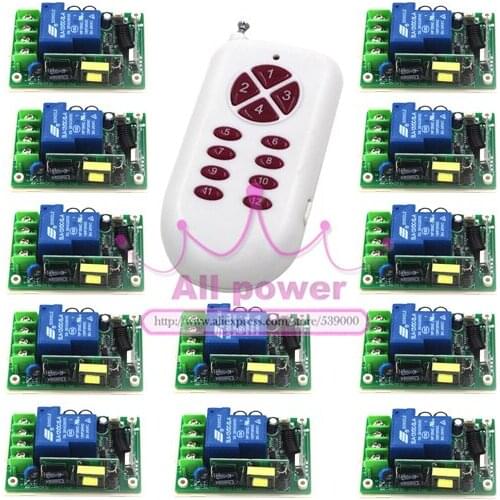 High Power 85V-250V 30A 3000W RF Wireless Remote Control Switch and 315/433MHz 1000M Remote System Working Out with Toggle
