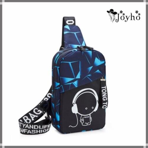 Women Shoulder Bags USB Charging Crossbody Waterproof Sling chest Bags Anti Theft Luminous Chest Men Strap sling Messengers Bag