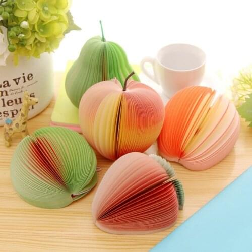 1Pcs Fruit Scrapbooking Note Memo Pads Portable Scratch Paper Notepads Sticky DIY Apple Pear Shape Convenience Stickers