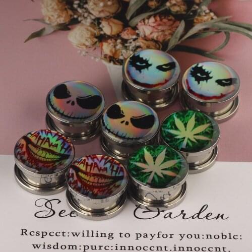 2-8pcs Tree Ear Gauges Plugs And Tunnels Flesh Heart Ear Expander Gauge Earring Strecher Reamer Piercing Oreja Dilataciones