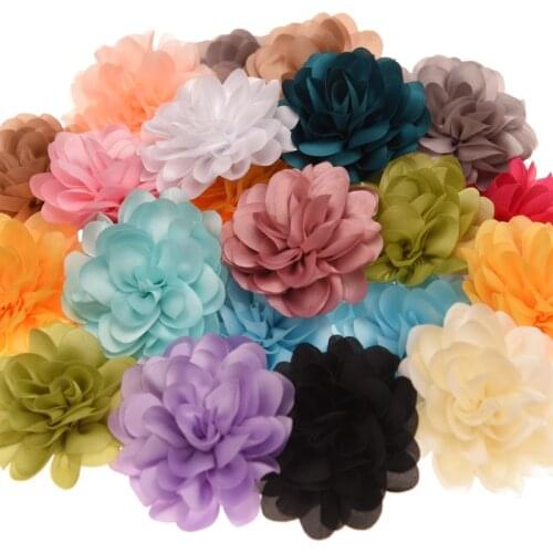 200pcs Chiffon Flower 6cm Chic Hair Flower Boutique Flower Accessories Fashion Headwear 20 Colors DIY Hair Accessory