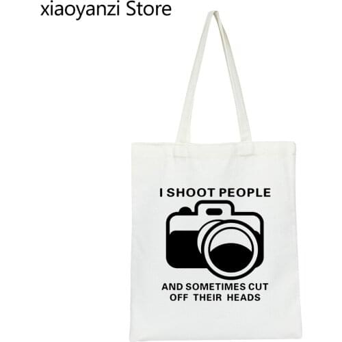 2021 Fashion Handbag I Shoot People Photographer Camera Photography Casual Personalized Shopping Bags Design Shoulder Canvas Bag