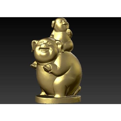 3d Model Piggy pig digital file in STL formats for CNC Router Engraver Machine Aspire Artcam