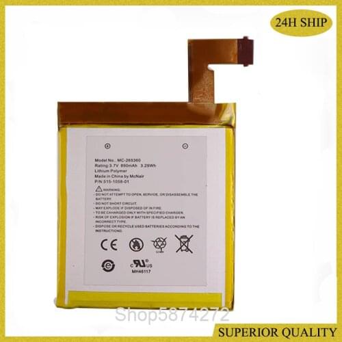 890mAh Battery For Amazon Kindle 4 5 6 D01100 515-1058-01 MC-265360 S2011-001-S Battery