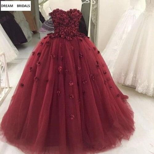 Ballkleid Ball Gown Sweetheart Quinceanera Dresses Lace-Up Back Vestidos De 15 Anos Flowers Pearls Sweet 16 Dresses