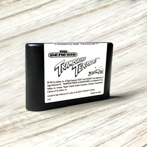Trampoline Terror - USA Label Flashkit MD Electroless Gold PCB Card for Sega Genesis Megadrive Video Game Console