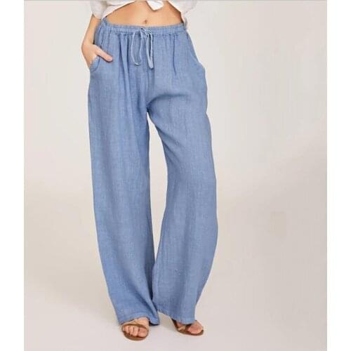 Women Solid Casual Fashion Pant Summer Pants High Waisted Loose Wide Straight Leg 2021 New Casual Homewear Female Trousers