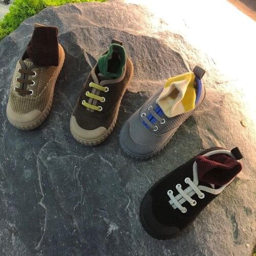 2021 childrens winter shoes boys warm shoes plush one-step sport shoes Korean kids running shoes no socks XZ20017