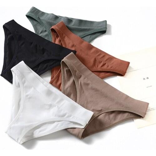 Cotton Panty Solid Womens Panties Comfort Underwear Lingerie Skin-friendly Briefs Sexy Low-Rise Panty Pure Color Intimates New