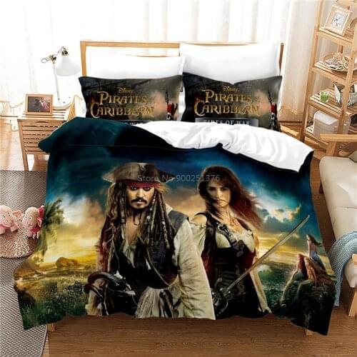 Pirates of The Caribbean 3D Printed Bedding Set Queen King Size Duvet Cover Set Comforter Cover with Pillowcase Set Home Textile