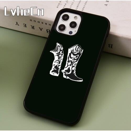 LvheCn Rodeo Cowboy Gloves Cowgirl Boots Phone Case Cover For iPhone 5 SE 2020 6s 7 8 Plus 11 12 Pro X XR XS Max Samsung S9 S10