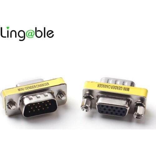 Lingable D-Sub 15pin VGA Male to VGA Female Convertor Monitor DB15 VGA RGB HDB Extender Connector