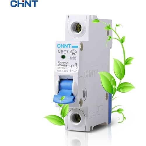 CHINT Miniature Circuit Breaker Home Air Switches Circuit Protector NBE7 1P 32A Air Switch C32 Mcb