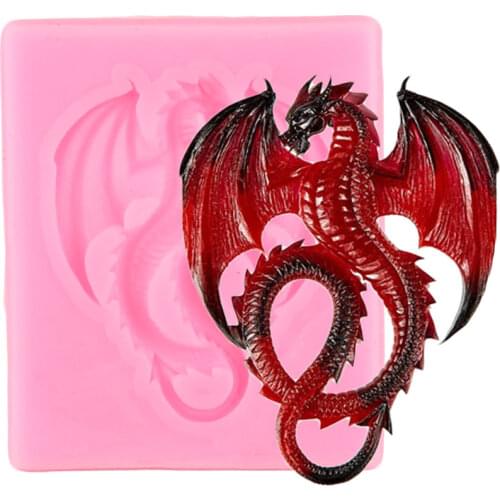 Mujiang 3D Baking Molds Dragon Silicone Fondant Mold Cupcake DIY Cake Decorating Tools Pterosaurs Chocolate Candy Clay Moulds