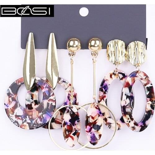 BOSI Acrylic set earrings set fashion jewelry drop earrings Women minimalist long earrings simple earring girls earings vintage