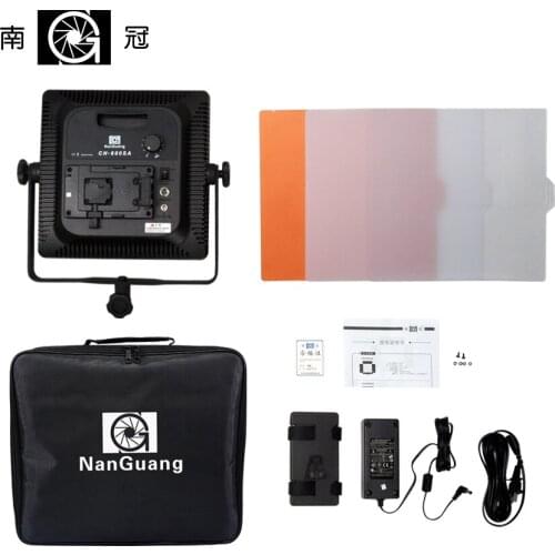 Nanguang CN-600SA LED Studio Panel Light with Barndoors and V-mount Ra95 5400K to 3200K 600 PCS