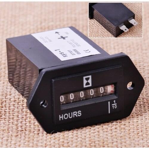 CITALL New Generator Sealed Hour Meter Counter Tractor Truck Hourmeter Rectangle DC 10V-80V for Boats Trucks Tractors Cars