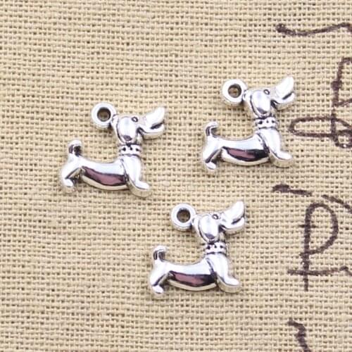 20pcs Charms Dachshund Dog Mm Antique Silver Color Pendants Making DIY Handmade Tibetan Finding Jewelry