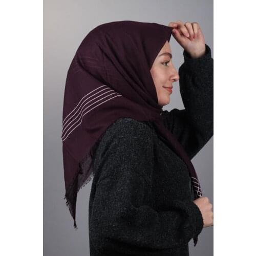 POLOİST SOLID COLOR VERA STRIPE COTTON SCARF-DESEN-01-RENK-11