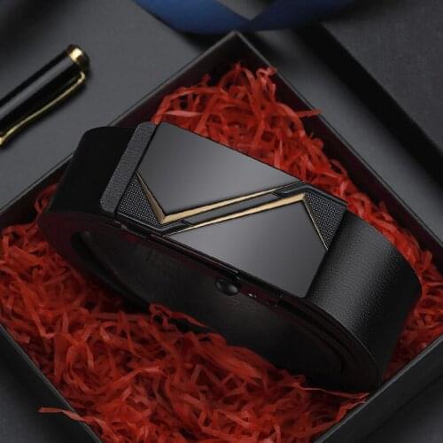 2021 New Male Designer Fashion Automatic Buckle Cowhide Leather Men belt Famous Luxury Brand Belt Balck For Men Ceinture Homme