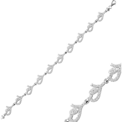 Silver 925 Sterling Zircon Cubic Zirconia Bracelet