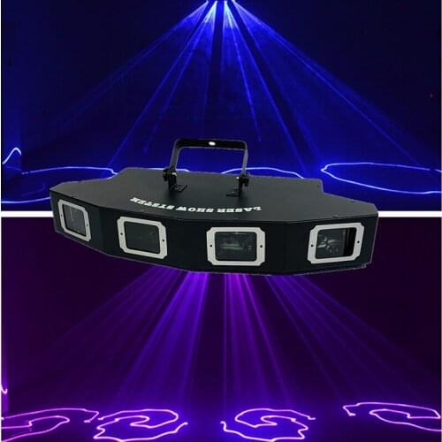 Four Lens Strong RGBWY Laser Show System Stage Disco Party christmas decoration Laser lights DMX DJ equipment project 500